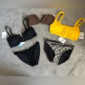 Andie Swim Bikini Bundle Size Small 3 Tops & 2 Bottoms Cartagena Top Venice Crop